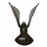 Eagle Figurine Handcrafted in Recycled Aluminum with Natural Inserts