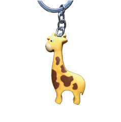 Giraffe Crocodile Key Chain Handcrafted in Wood. 