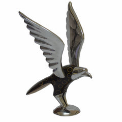 Eagle Figurine Handcrafted in Recycled Aluminum with Natural Inserts