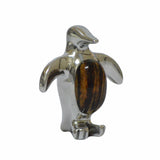 Penguin Mini Figurine Handcrafted in Recycled Aluminum and Natural Inserts