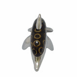 Dolphin Large Figurine Handcrafted in Recycled Aluminum with Natural Inserts
