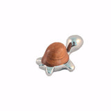 Land Turtle Mini Figurine Handcrafted in Recycled Aluminum and Wood