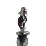 Sea Horse Wine Stopper Handcrafted in Recycled Aluminum and Natural Inserts