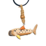 Blue Whale Key Chain Handcrafted in Wood with Inserts