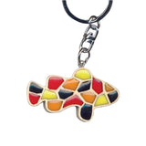Clown Fish Key Chain Handcrafted in Wood with Color Resin Inserts