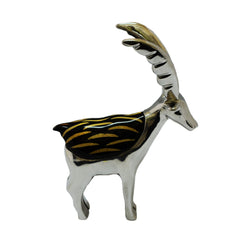 Deer Mini Figurine Handcrafted in Recycled Aluminum and Resin with Mahogany Inserts