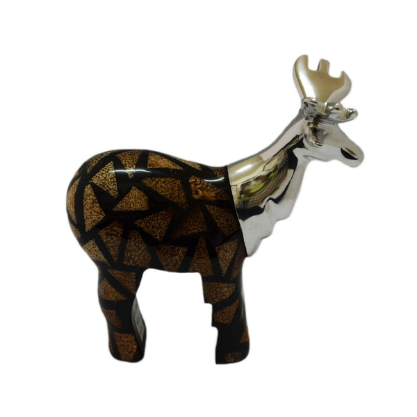 Moose Figurine Handcrafted in Recycled Aluminum and Natural Inserts