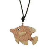 Necklace with Assorted Fish Designs Handcrafted in Wood