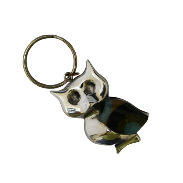 Owl Key Chain Handcrafted in Recycled Aluminum and Resin