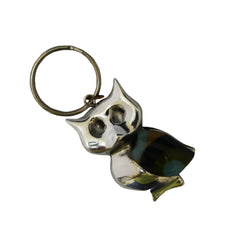 Owl Key Chain Handcrafted in Recycled Aluminum and Resin