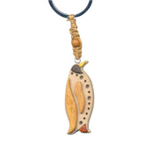 Penguin Key Chain Handcrafted in Wood with Inserts