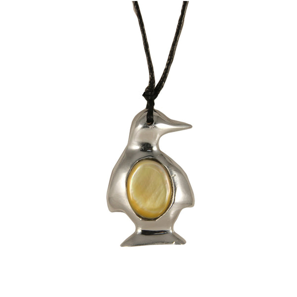 Penguin Necklace Handcrafted in Recycled Aluminum and Inserts (Assorted)