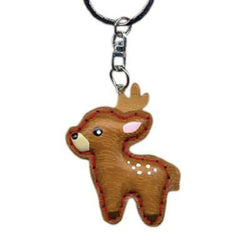 Reindeer Key Chain Handcrafted in Wood - Patchwork