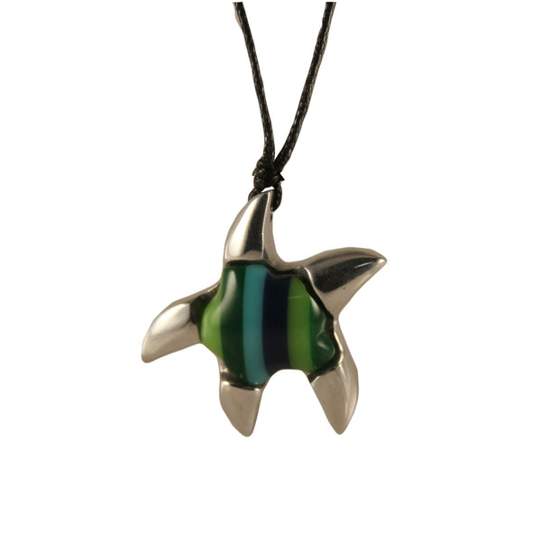 Star Fish Necklace Handcrafted in Recycled Aluminum and Inserts (Assorted)