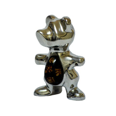 T Bear Mini Figurine Handcrafted in Recycled Aluminum and Resin with Mahogany Insets