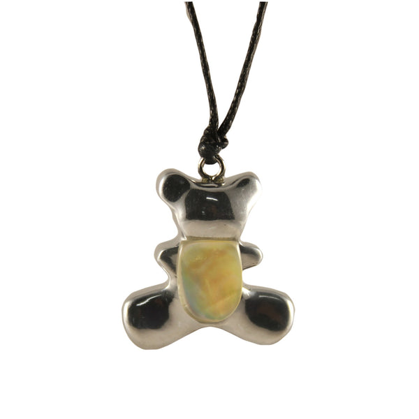 Teddy Bear Necklace Handcrafted in Recycled Aluminum and Inserts (Assorted)
