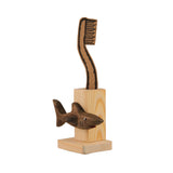 Toothbrush Holder in Assorted Fish Designs Handcrafted in Wood