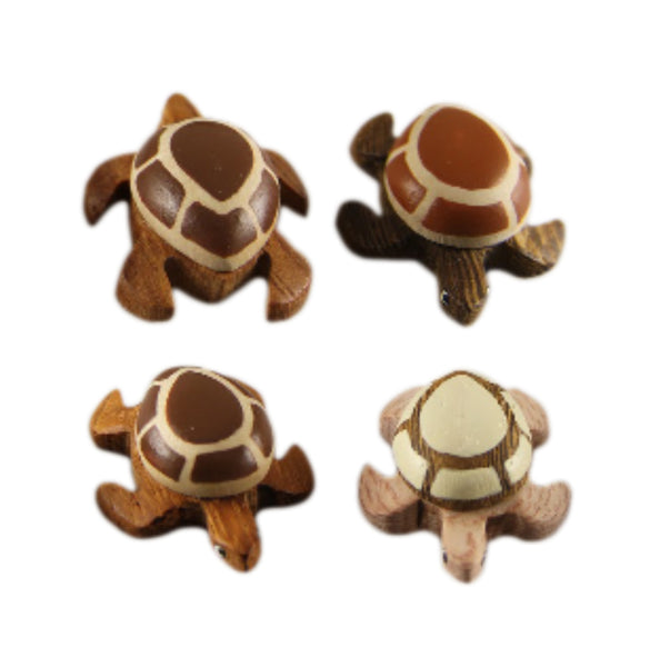 Sea Turtle Collection Mini Figurine Handcrafted in Wood