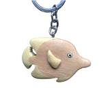 Blue Tang Fish Key Chain Handcrafted in Wood