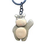 Hippo Key Chain Handcrafted in Wood