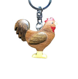 Rooster Key Chain Handcrafted in Wood