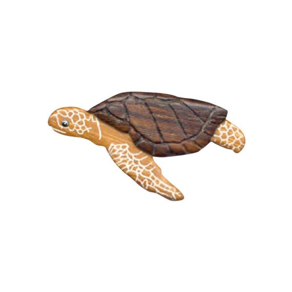 Turtle Side Magnet Handcrafted in Wood