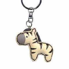 Zebra Key Chain Handcrafted in Wood - Patchwork